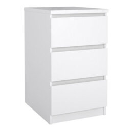 Furniture To Go Naia 3 Piece Bundle, Bedside, Chest And 2 Door 1 Drawer Wardrobe In White High Gloss - thumbnail 2