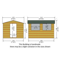 Shire Lewis Handmade Garden Shed Approx 10 X 8 Feet - thumbnail 2