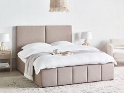 Beliani Ottoman Bed Fabric Castelnavet 160 X 200 Cm (Eu King Size) Taupe - thumbnail 2