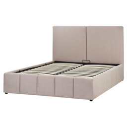 Beliani Ottoman Bed Fabric Castelnavet 160 X 200 Cm (Eu King Size) Taupe - thumbnail 4