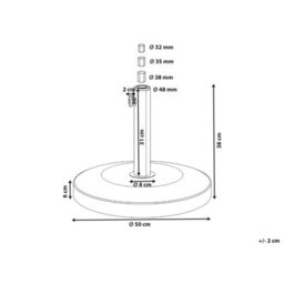 Beliani Parasol Base Craveggia Silver Round 25 Kg - thumbnail 3