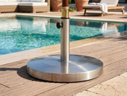 Beliani Parasol Base Craveggia Silver Round 25 Kg - thumbnail 2