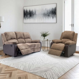More4Homes Postana Manual Recliner Jumbo Cord 1+3 Seater Sofa Set (Brown)
