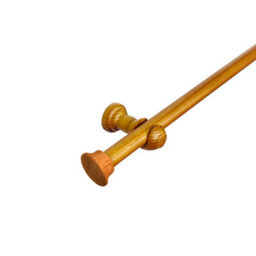 Lister Cartwright 28 mm Eyelet Wooden Curtain Pole Set Fixed Length  (Aged Oak Traditional Stopper, 150 Cm)