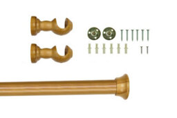 Lister Cartwright 28 mm Eyelet Wooden Curtain Pole Set Fixed Length  (Aged Oak Traditional Stopper, 150 Cm) - thumbnail 2