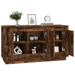 Berkfield Sideboard Smoked Oak 102X35X55 Cm Engineered Wood - thumbnail 4