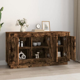 Berkfield Sideboard Smoked Oak 102X35X55 Cm Engineered Wood - thumbnail 3