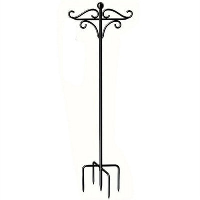 Bird Feeder Pole Stand Feeding Station Hanging 2 Hook Freestanding Outdoor 193Cm - image 1