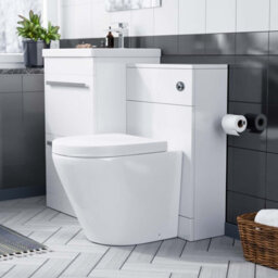 Nes Home 1000mm Floor Standing Vanity 2 Drawer Gloss White With Btw Rimless Toilet - thumbnail 3