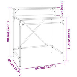 Berkfield Desk Black 80X50X90 Cm Engineered Wood And Iron - thumbnail 9