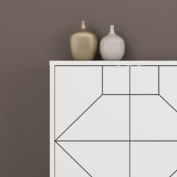 Decortie Dune White Geometric 6 Door Sideboard With Metal Legs (W) 181Cm - thumbnail 4
