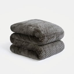 Ohs Waffle Fleece Weighted Blanket, Charcoal - 8Kg - thumbnail 4