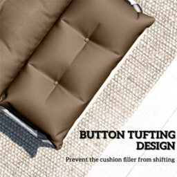 Outsunny Garden Lounge Chair Cushions Set Of 2, 220Gsm Fabric, Khaki - thumbnail 6