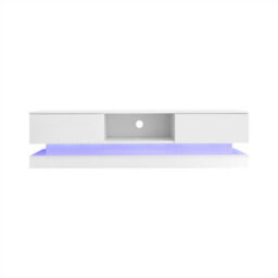 Abrihome 160 Cm Tv Stand With 16 Colour Rgb Led Lights, High Gloss Front With 2 Drawers  And 1 Open Storage Space, White - thumbnail 8
