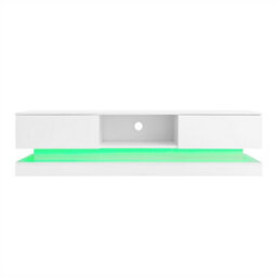 Abrihome 160 Cm Tv Stand With 16 Colour Rgb Led Lights, High Gloss Front With 2 Drawers  And 1 Open Storage Space, White - thumbnail 7