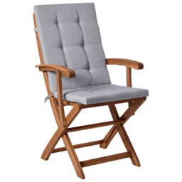 Beliani Set Of 2 Garden Chairs With Cushions Maui Premium Acacia Wood Light Grey - thumbnail 4