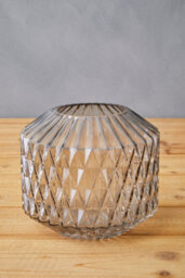 Orsina Brice Small Grey Glass Vase - thumbnail 2