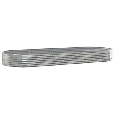 Berkfield Durable Garden Planter Powder-Coated Steel 373X140X36 Cm Silver - image 1