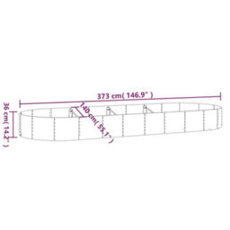 Berkfield Durable Garden Planter Powder-Coated Steel 373X140X36 Cm Silver - thumbnail 6