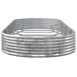 Berkfield Durable Garden Planter Powder-Coated Steel 373X140X36 Cm Silver - thumbnail 4
