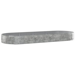 Berkfield Durable Garden Planter Powder-Coated Steel 373X140X36 Cm Silver - thumbnail 1