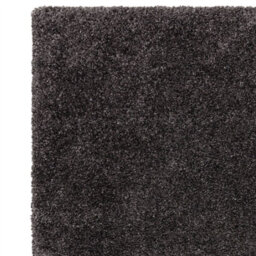 Modern Charcoal Shaggy Plain Easy To Clean Dining Room Rug-120Cm X 170Cm - thumbnail 5