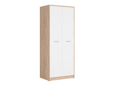Arte Nepo Plus 80 Cm 2 Door Hinged Wardrobe Oak Sonoma Carcass White Front - image 1