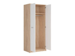 Arte Nepo Plus 80 Cm 2 Door Hinged Wardrobe Oak Sonoma Carcass White Front - thumbnail 3