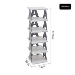 Living And Home Grey 6-Tier Foldable Plastic Shoe Rack - thumbnail 5