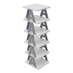 Living And Home Grey 6-Tier Foldable Plastic Shoe Rack - thumbnail 4