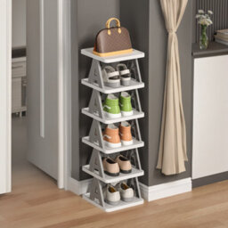 Living And Home Grey 6-Tier Foldable Plastic Shoe Rack - thumbnail 2