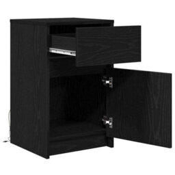 Berkfield Bedside Cabinet Black Oak 38 X 34 X 61 Cm Engineered Wood - thumbnail 5