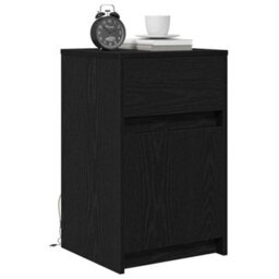 Berkfield Bedside Cabinet Black Oak 38 X 34 X 61 Cm Engineered Wood - thumbnail 3