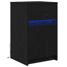 Berkfield Bedside Cabinet Black Oak 38 X 34 X 61 Cm Engineered Wood - thumbnail 2