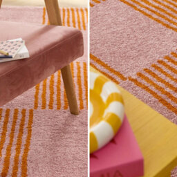 Sweeek - Interior Checkered Rug Orange And Pink, Fergew, 230X160 Cm - thumbnail 4