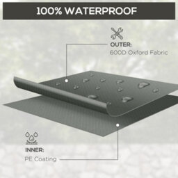 Outsunny Uv Rain Protective Cover Or Garden Wicker Rattan Dark Grey - thumbnail 4