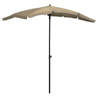 Berkfield Garden Parasol With Pole 200X130 Cm Taupe - image 1