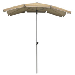 Berkfield Garden Parasol With Pole 200X130 Cm Taupe - thumbnail 2