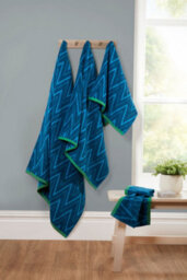 Rapport Home Helix 6 Piece Towel Bale Set Pure Cotton Ocean Blue - thumbnail 2