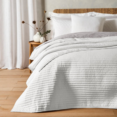 Bianca Fine Linens Bedroom Quilted Lines 220X230Cm Bedspread White - image 1