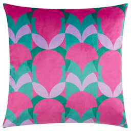 Heya Home Raeya Art Deco Velvet Feather Rich Cushion - thumbnail 1