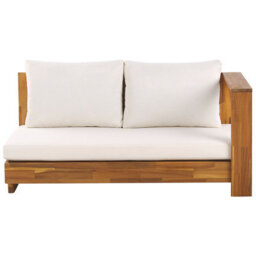 Beliani Garden Corner Sofa 5 Seater Marettimo Left Hand Certified Acacia Wood Brown - thumbnail 9
