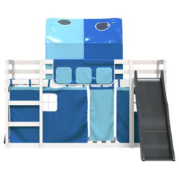 Berkfield Bunk Bed Without Mattress With Slide And Curtains Blue 90X190 Cm Single - thumbnail 7
