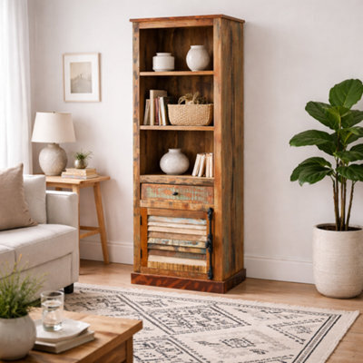 Wyld Haus Seattle Reclaimed Wood Modern Narrow Bookcase - image 1