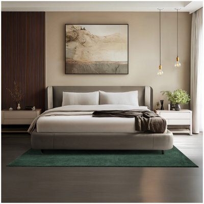 Tectake Rug Zonelle Short Pile And Ultra-Soft Carpet In Rectangular Or Round Design 140 X 200 Cm - Green - image 1