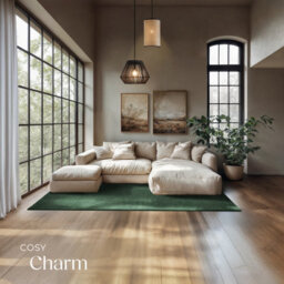 Tectake Rug Zonelle Short Pile And Ultra-Soft Carpet In Rectangular Or Round Design 140 X 200 Cm - Green - thumbnail 3