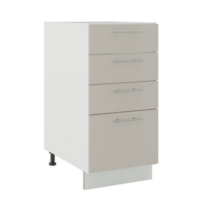 Jd Greta Adjustable Legs Kitchen Drawer Unit 400mm Storage Cabinet With Door Shelf 40Cm - Cashmere Matt - image 1