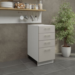 Jd Greta Adjustable Legs Kitchen Drawer Unit 400mm Storage Cabinet With Door Shelf 40Cm - Cashmere Matt - thumbnail 2