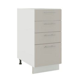 Jd Greta Adjustable Legs Kitchen Drawer Unit 400mm Storage Cabinet With Door Shelf 40Cm - Cashmere Matt - thumbnail 1