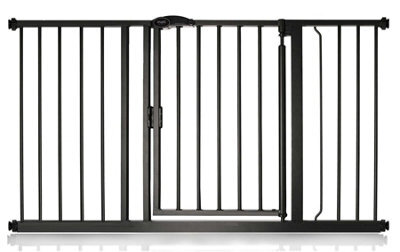 Safetots Pressure Fit Self Closing Stair Gate, 132.6Cm - 139.6Cm, Matt Black, Auto Closing Baby Gate, Safety Barrier - image 1